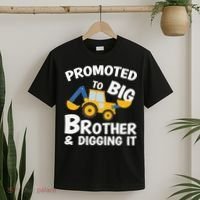 Promoted to Big Brother and Digging It Construction Brother T-Shirt thumb 2