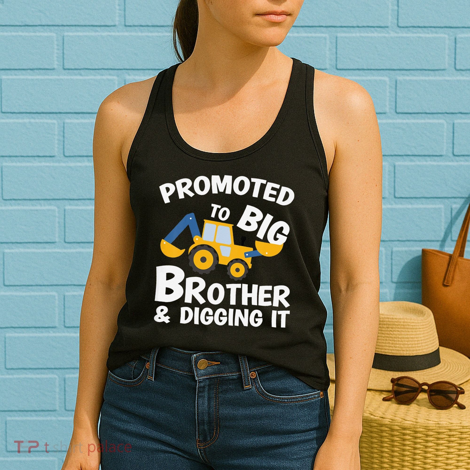Promoted to Big Brother and Digging It Construction Brother Women's Tank Top
