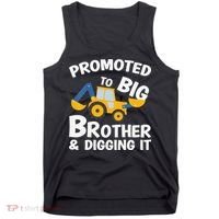 Promoted to Big Brother and Digging It Construction Brother Tank Top thumb 0