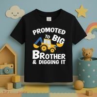 Promoted to Big Brother and Digging It Construction Brother Toddler T-Shirt thumb 3