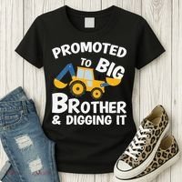 Promoted to Big Brother and Digging It Construction Brother Women's T-Shirt thumb 3