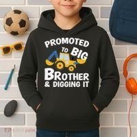 Promoted to Big Brother and Digging It Construction Brother Kids Hoodie thumb 2