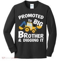 Promoted to Big Brother and Digging It Construction Brother Kids Long Sleeve Shirt thumb 0