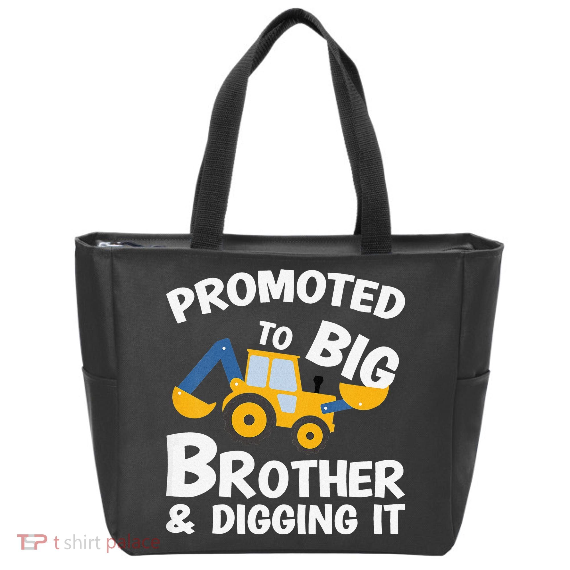Promoted to Big Brother and Digging It Construction Brother Tote Bag