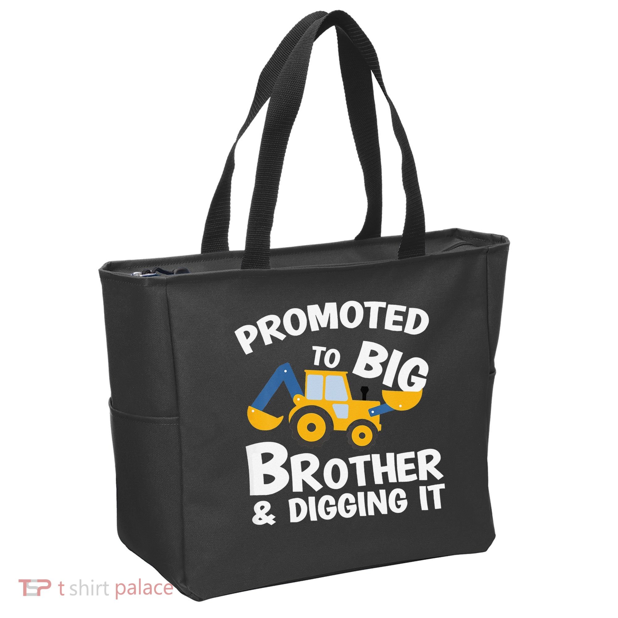 Promoted to Big Brother and Digging It Construction Brother Tote Bag