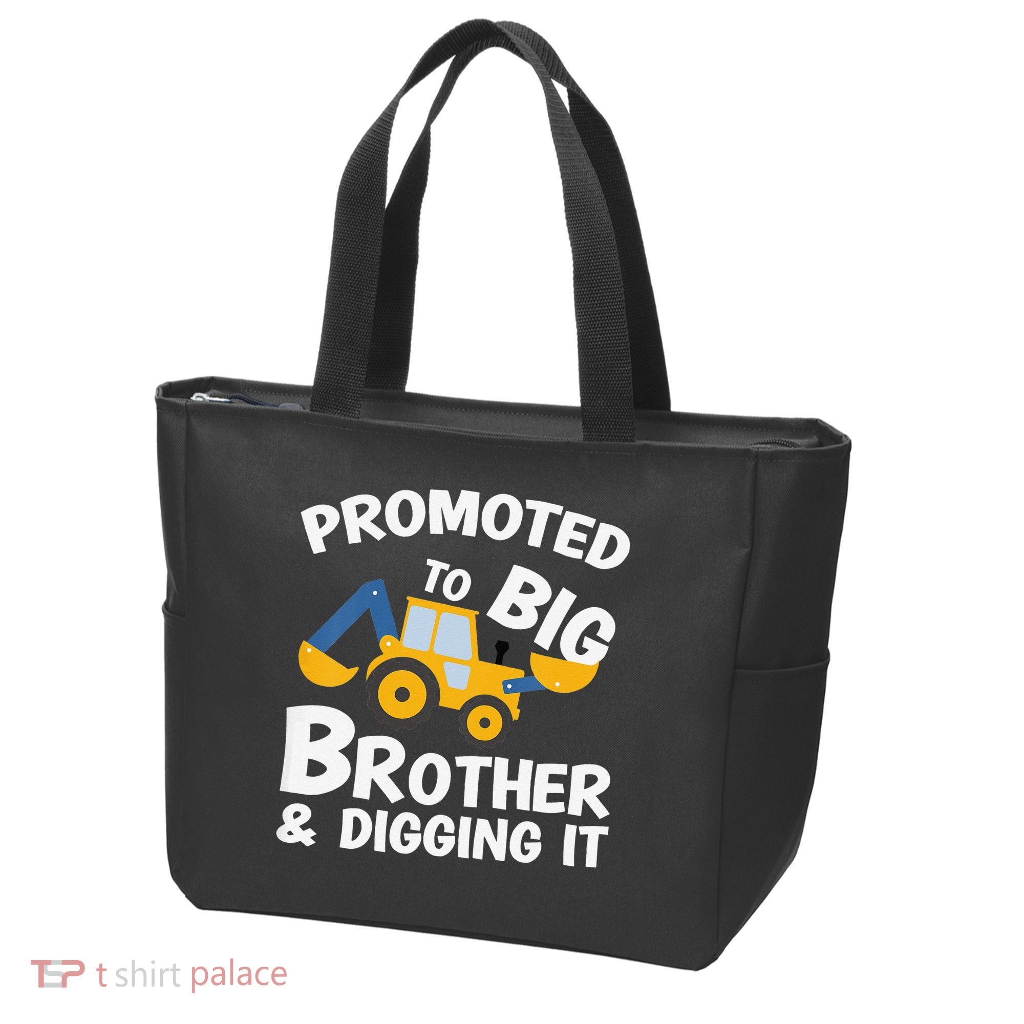 Promoted to Big Brother and Digging It Construction Brother Tote Bag