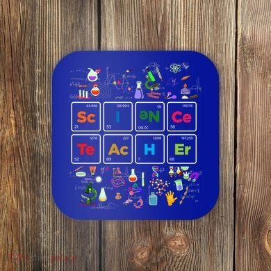 Periodic Table Chemist Nerd Science Teacher Chemistry Sweatshirt Coaster