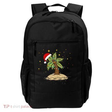 Palm Tree Christmas Light Santa Hawaiian Beach Xmas Backpack