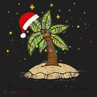Palm Tree Christmas Light Santa Hawaiian Beach Xmas Tumbler thumb 3