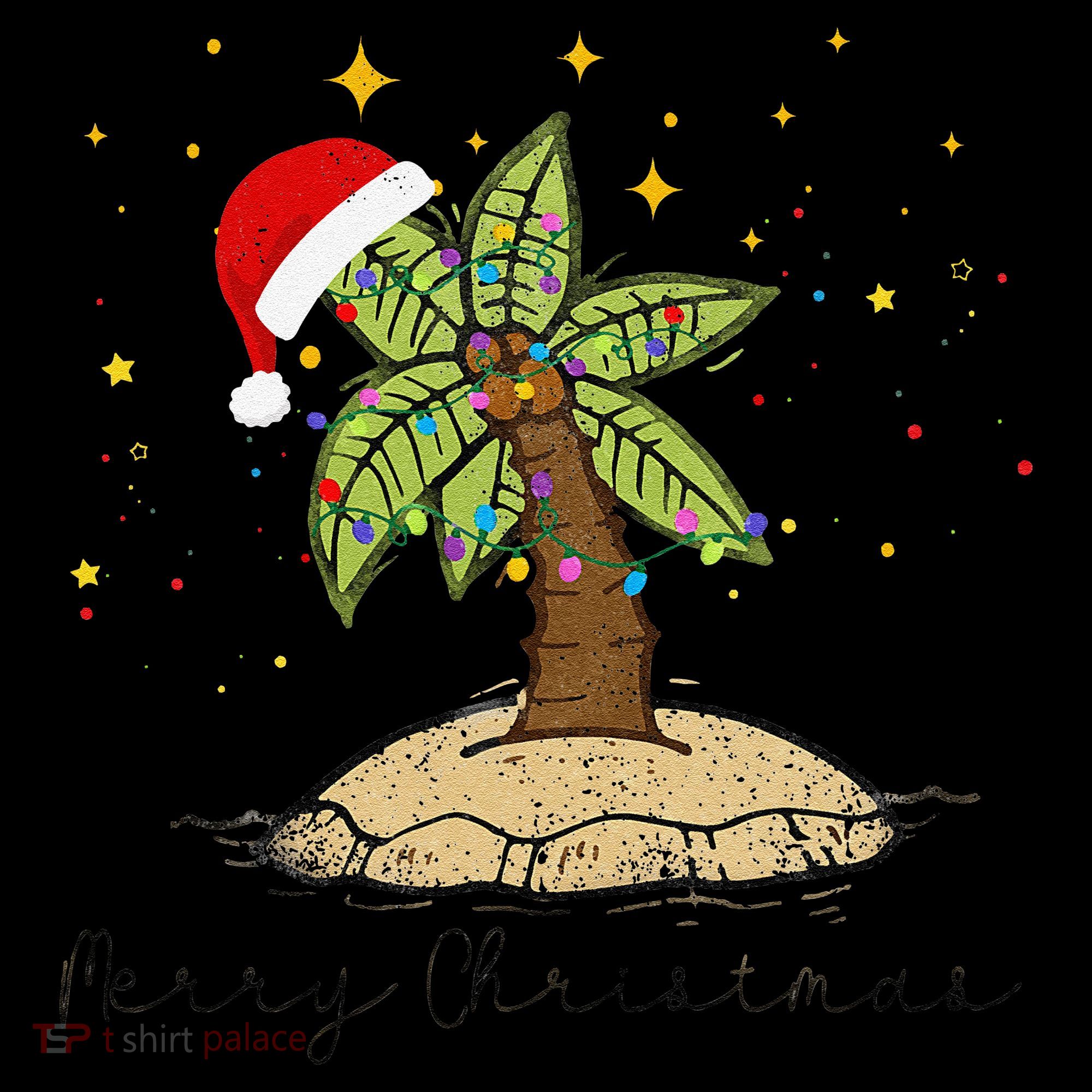Palm Tree Christmas Light Santa Hawaiian Beach Xmas Ornament