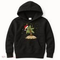 Palm Tree Christmas Light Santa Hawaiian Beach Xmas Kids Hoodie thumb 0
