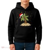 Palm Tree Christmas Light Santa Hawaiian Beach Xmas Kids Hoodie thumb 4