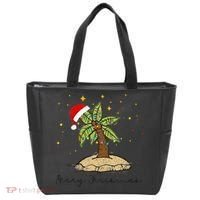 Palm Tree Christmas Light Santa Hawaiian Beach Xmas Tote Bag thumb 0