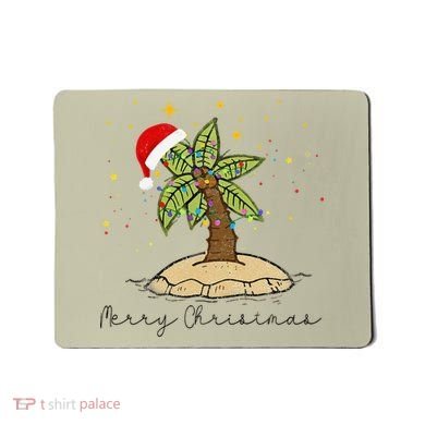 Palm Tree Christmas Light Santa Hawaiian Beach Xmas Mousepad