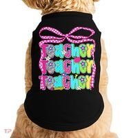Preppy Teacher Coquette Bow Teacher Summer Last Day Doggie Tank thumb 0