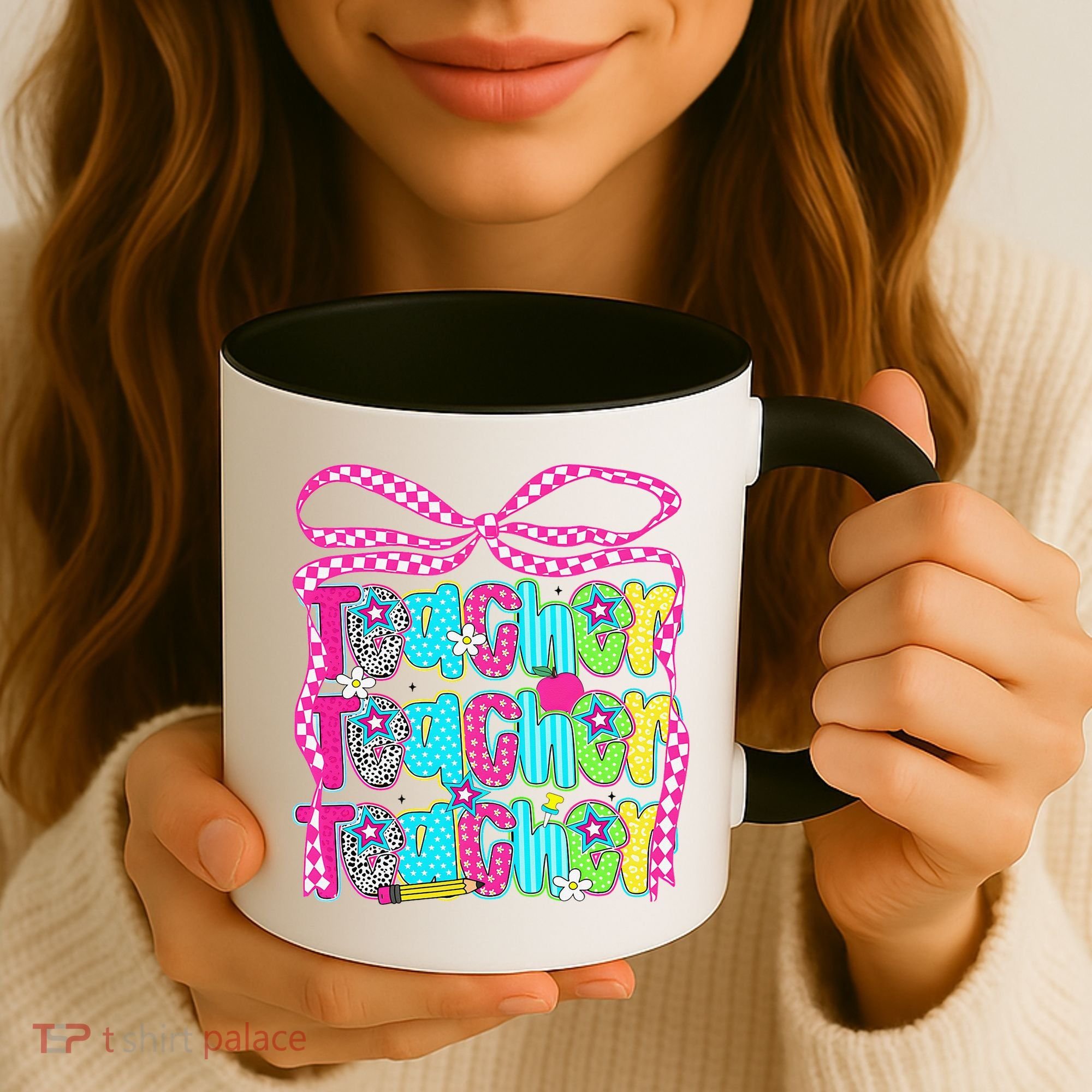 Preppy Teacher Coquette Bow Teacher Summer Last Day Coffee Mug