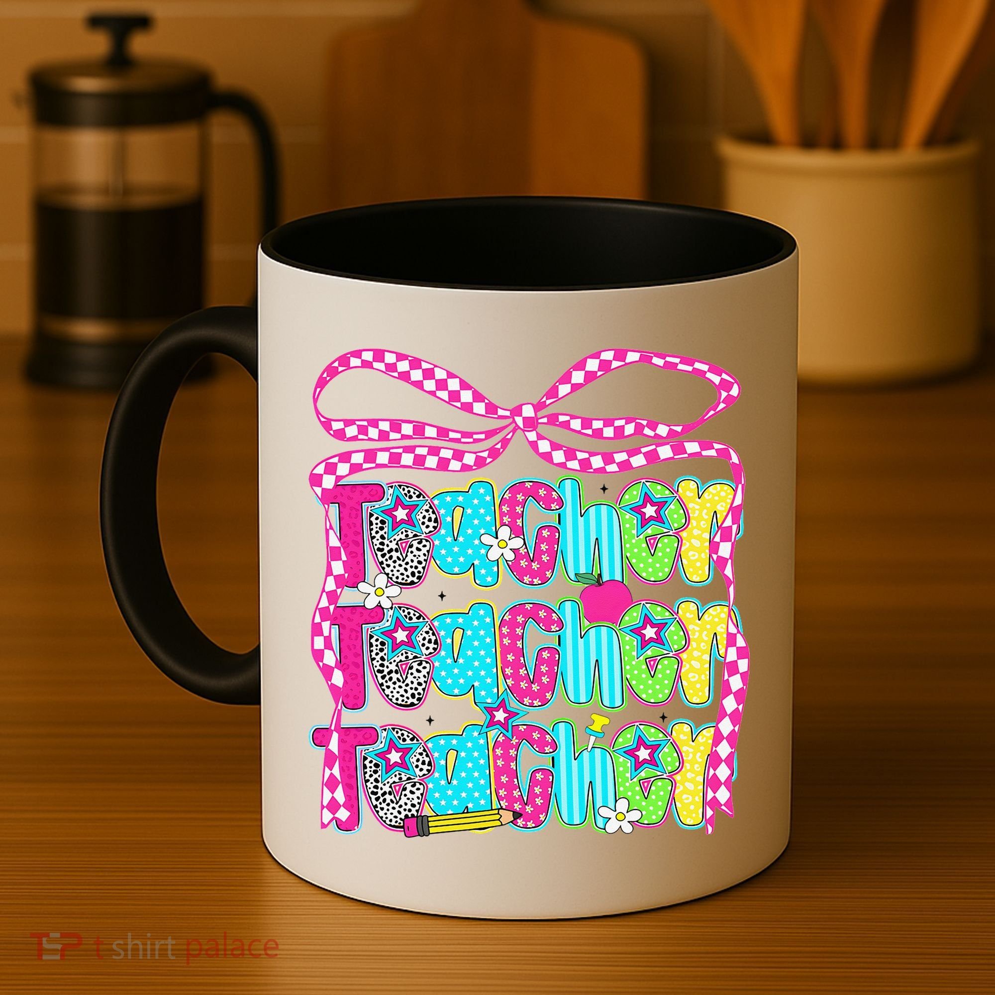 Preppy Teacher Coquette Bow Teacher Summer Last Day Coffee Mug