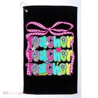 Preppy Teacher Coquette Bow Teacher Summer Last Day Golf Towel thumb 0