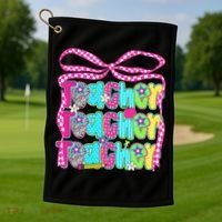 Preppy Teacher Coquette Bow Teacher Summer Last Day Golf Towel thumb 1