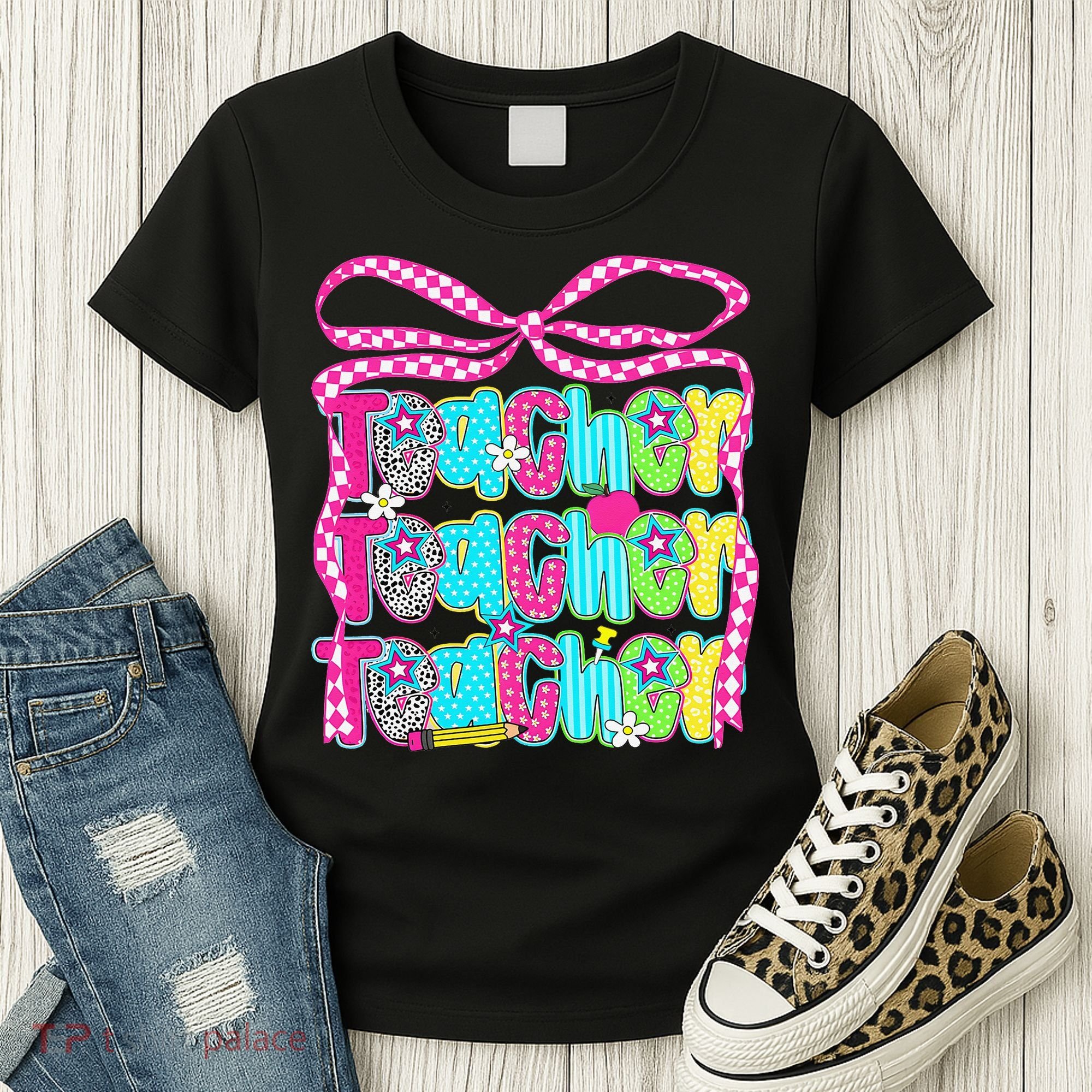 Preppy Teacher Coquette Bow Teacher Summer Last Day Women's T-Shirt