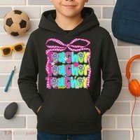 Preppy Teacher Coquette Bow Teacher Summer Last Day Kids Hoodie thumb 2