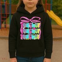 Preppy Teacher Coquette Bow Teacher Summer Last Day Kids Hoodie thumb 3