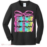 Preppy Teacher Coquette Bow Teacher Summer Last Day Kids Long Sleeve Shirt thumb 0