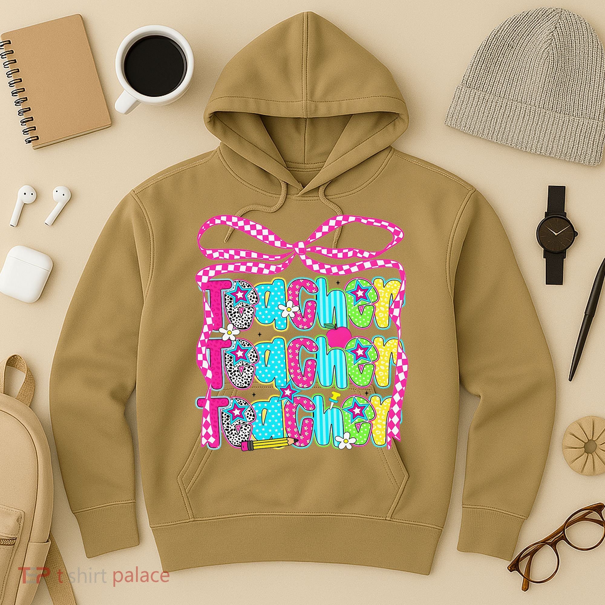 Preppy Teacher Coquette Bow Teacher Summer Last Day Hoodie