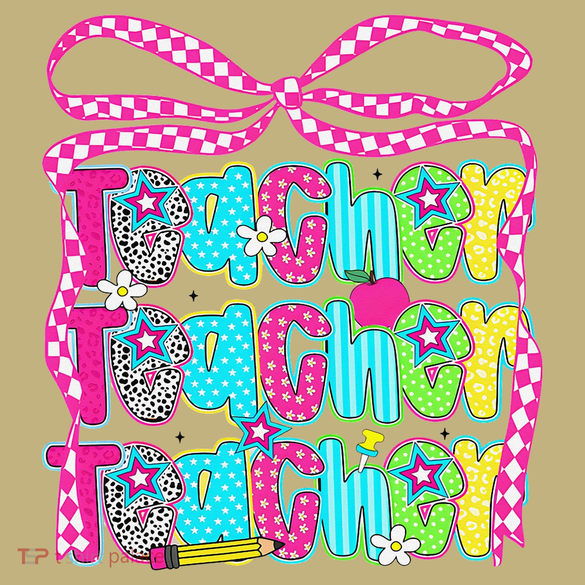 Preppy Teacher Coquette Bow Teacher Summer Last Day Sweatshirt