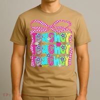 Preppy Teacher Coquette Bow Teacher Summer Last Day T-Shirt thumb 3