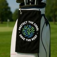Protect The Coral Save The Reef Ocean Conservation Lover Golf Towel thumb 2