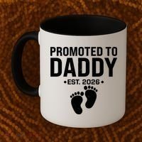 Promoted To Daddy EST 2026 New Baby Feet Coffee Mug thumb 2