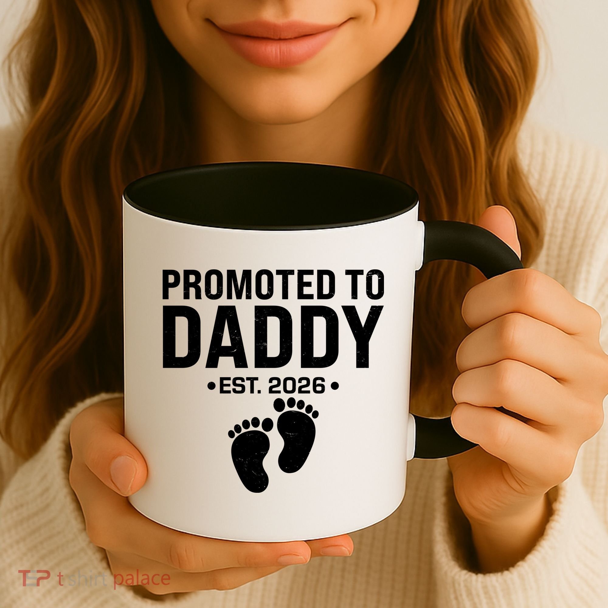Promoted To Daddy EST 2026 New Baby Feet Coffee Mug