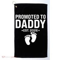 Promoted To Daddy EST 2026 New Baby Feet Golf Towel thumb 0