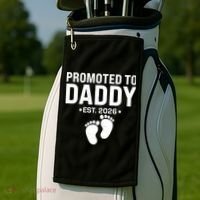 Promoted To Daddy EST 2026 New Baby Feet Golf Towel thumb 2