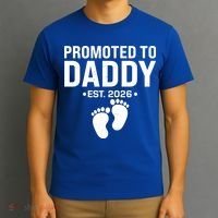 Promoted To Daddy EST 2026 New Baby Feet T-Shirt thumb 3