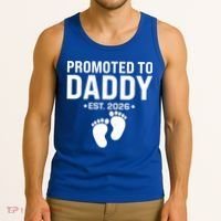 Promoted To Daddy EST 2026 New Baby Feet Tank Top thumb 3