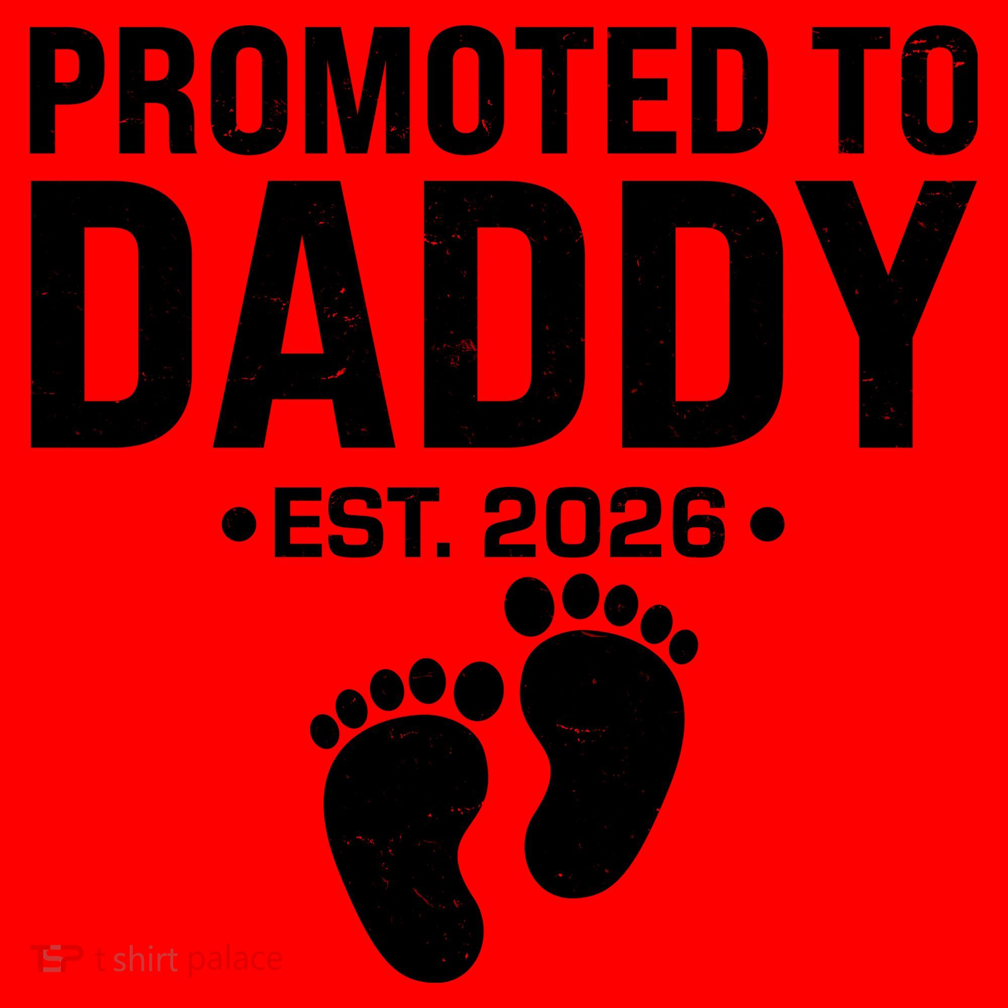 Promoted To Daddy EST 2026 New Baby Feet Santa Hat