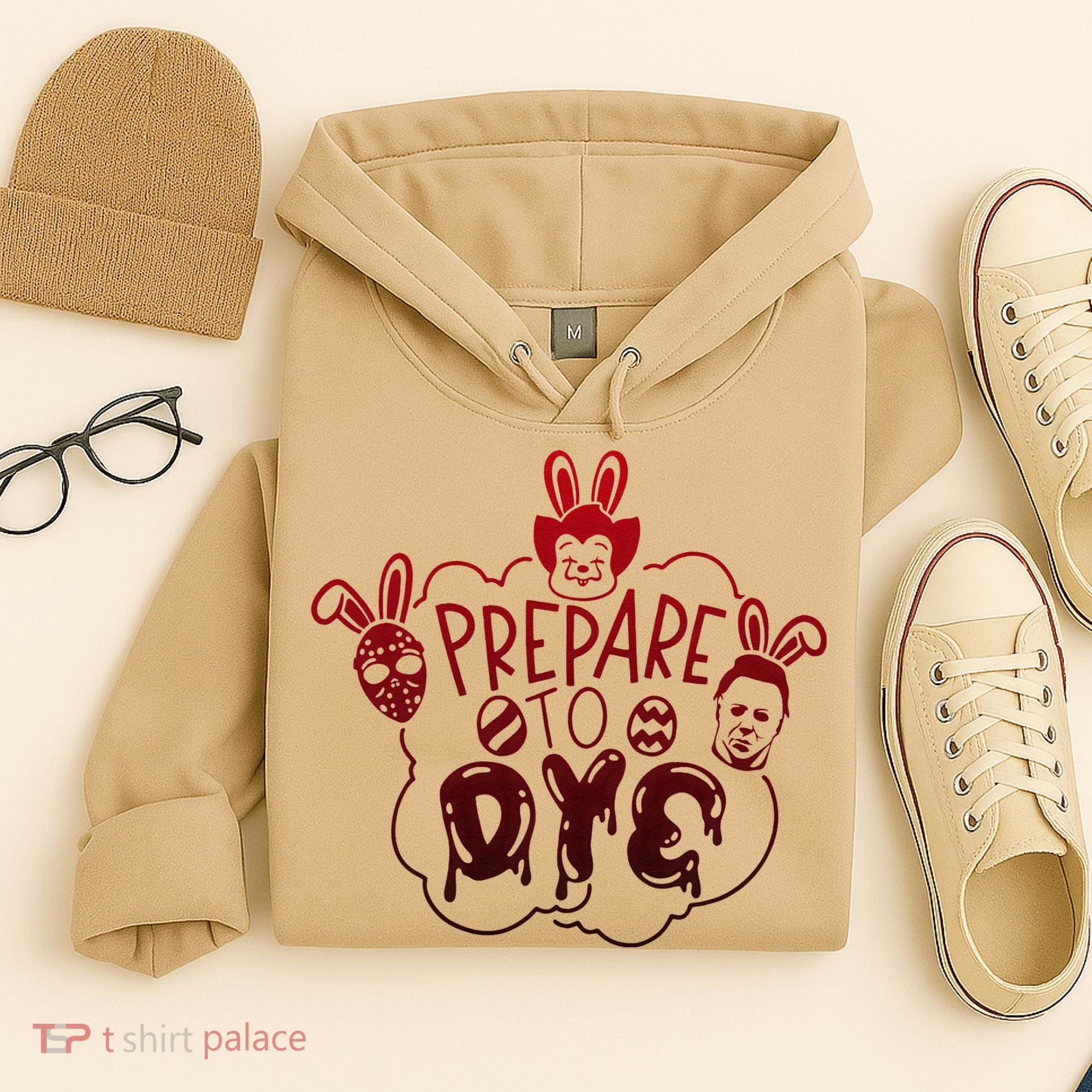 Prepare To Dye Horror Easter Day Movie Eggs Hunting Bunny Hoodie