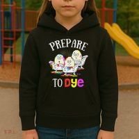 Prepare To Dye Funny Easter Sunday Egg Hunting Gift Kids Hoodie thumb 3