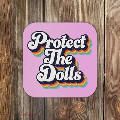 Protect The Dolls Women Solidarity Retro Distressed Coaster