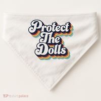 Protect The Dolls Women Solidarity Retro Distressed USA-Made Doggie Bandana thumb 0