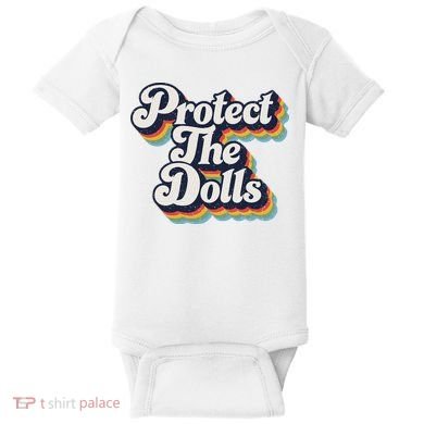 Protect The Dolls Women Solidarity Retro Distressed Baby Bodysuit