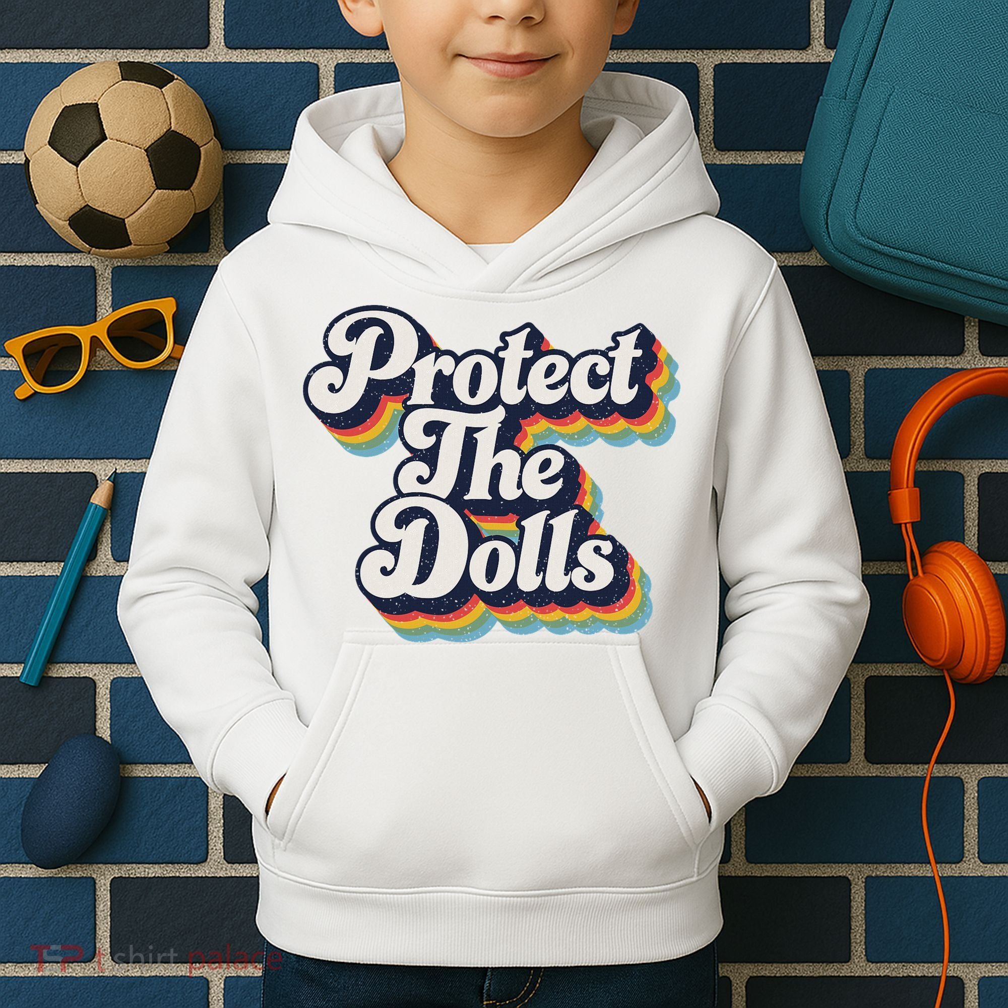 Protect The Dolls Women Solidarity Retro Distressed Kids Hoodie