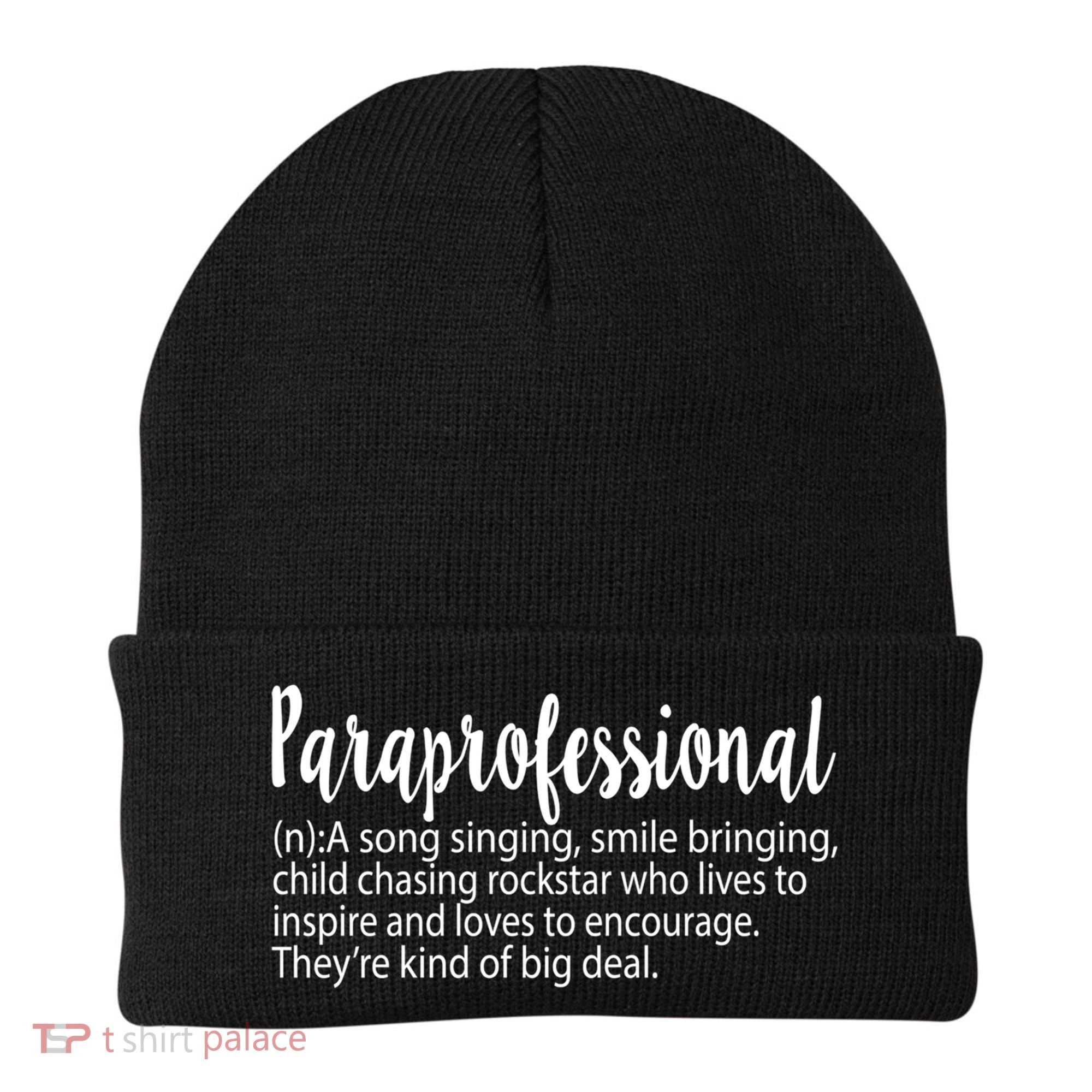 Paraprofessional Teacher Definition Para Teacher Funny Funny Gift Beanie