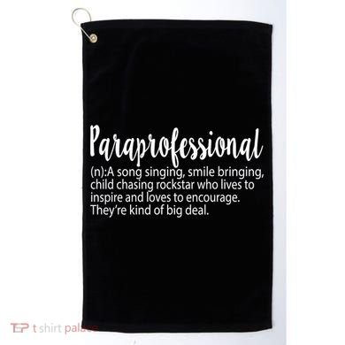Paraprofessional Teacher Definition Para Teacher Funny Funny Gift Golf Towel