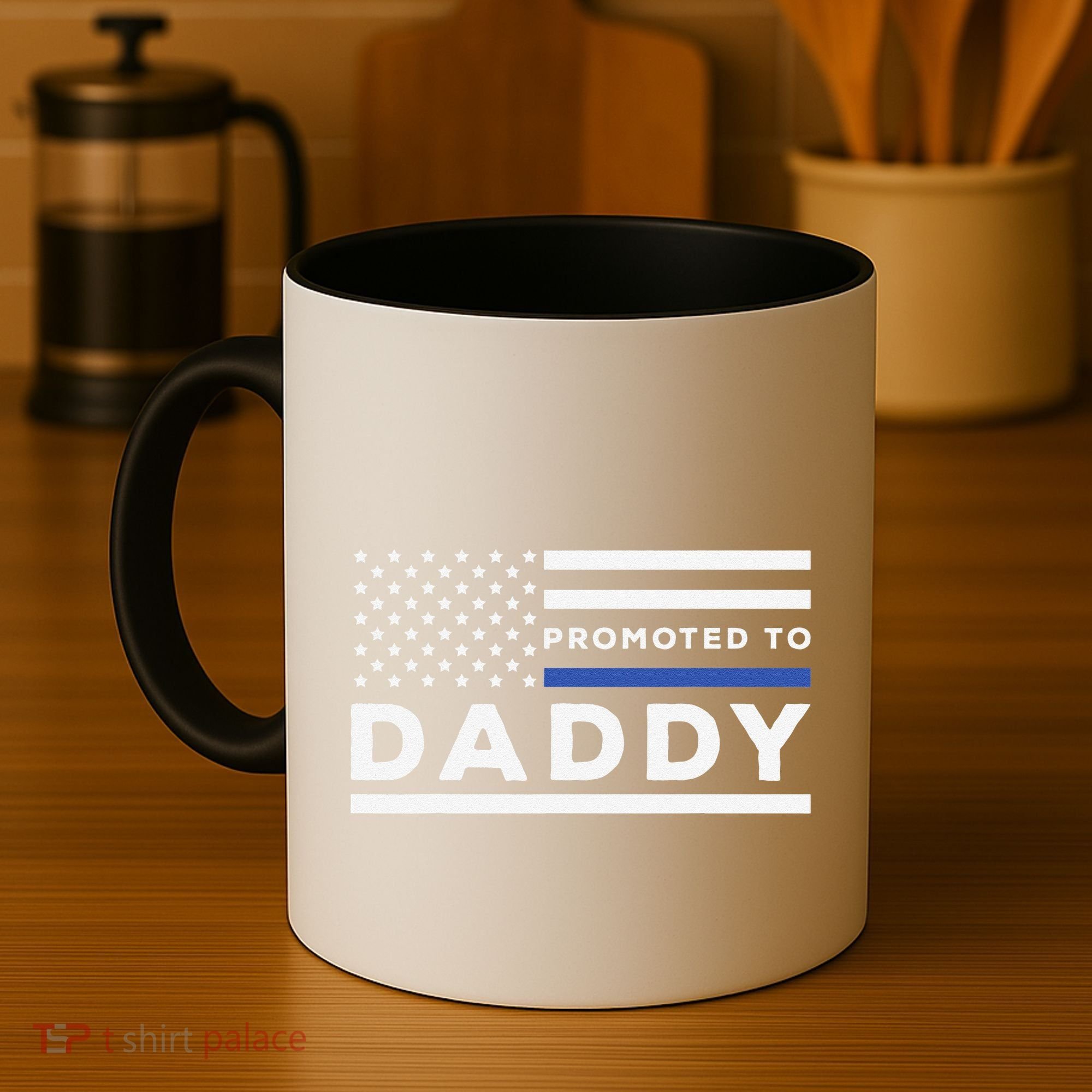 Promoted To Daddy Funny Police Officer Future Father Dad Coffee Mug
