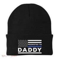 Promoted To Daddy Funny Police Officer Future Father Dad Beanie thumb 0