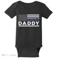Promoted To Daddy Funny Police Officer Future Father Dad Baby Bodysuit thumb 0