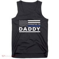 Promoted To Daddy Funny Police Officer Future Father Dad Tank Top thumb 0
